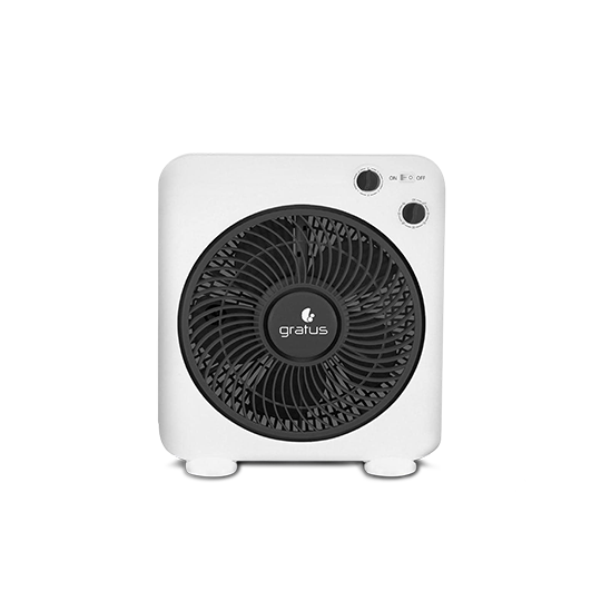 Gratus 12" Electric Box Fan with 5 Leaf Strong Blades, Timer Function & Overheat Protection – Model GRBF12AFTBM - Fans & Evaporative Coolers by Gratus