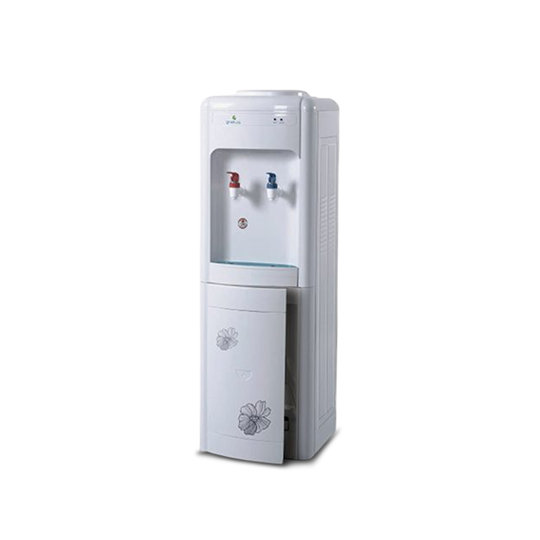 Gratus 2 Tap Hot & Cold Water Dispenser with Refrigerator (White) | GWD520ZCFRW