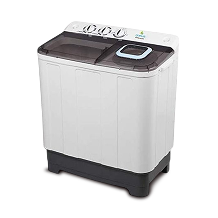 Gratus 7 KG Giant Series Semi-Automatic Top Load Twin Tub Washing Machine (White/Transparent Black) – GSW7KCDX - Semi-Automatic Top Load by Gratus