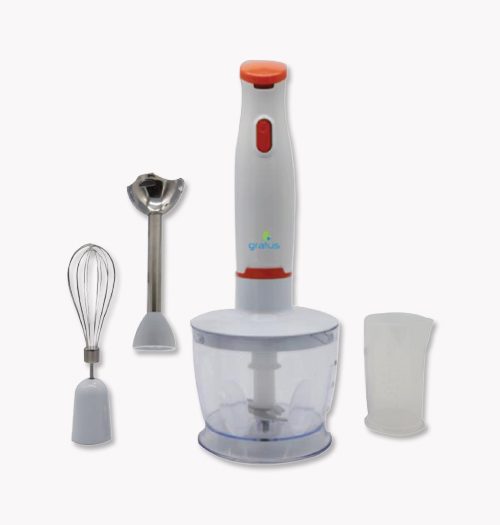 Gratus 400W - 4 in 1 Hand Blender with Chopper, Egg Whisk & Beater, Model- GHB400UC