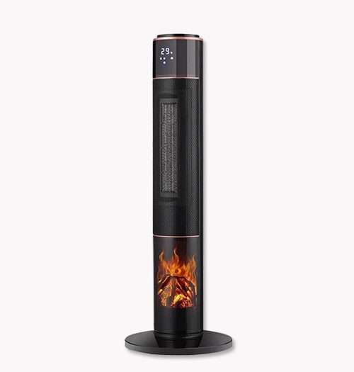 Gratus Tower Heaters 2000W with 3D flame effect, 3 speed settings, LED display, one button operation, Auto cut off, 1 Year warranty, Model- GPFH2002TC
