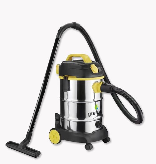 Gratus Wet/Dry/Blow 1600W Canister Vacuum Cleaner with 2000W Power Socket, High Power Motor, Stainless Steel Body, 30Ltr SS Tank, Multi Filtration, 1year warranty GR-WVC2516AC