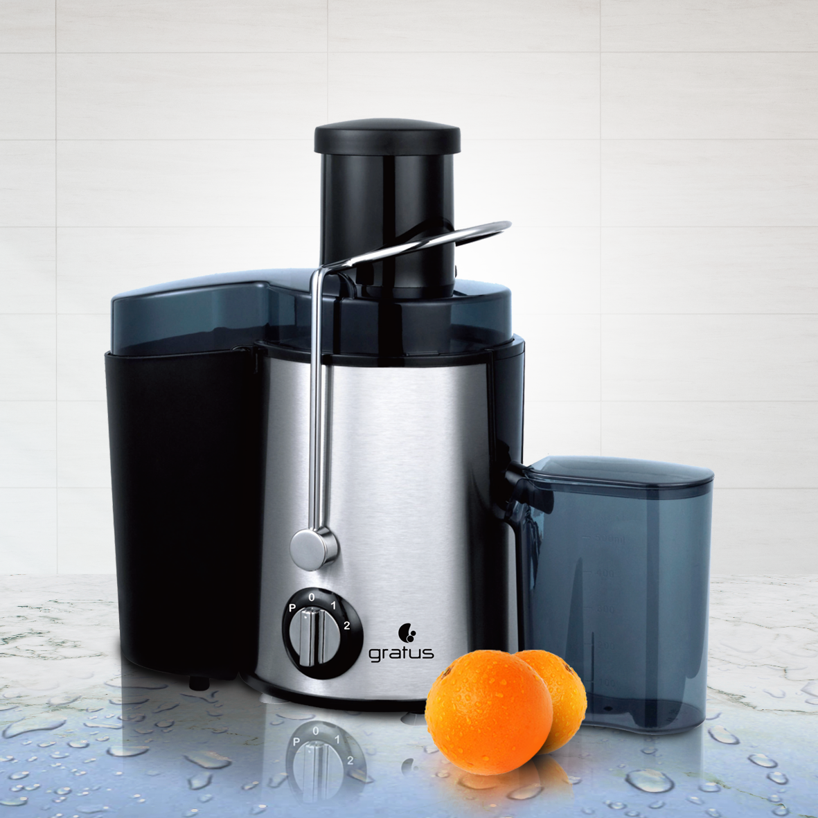 Gratus Juicer 500 Watts with 2 Speeds Control, Model- GRJR350FAF